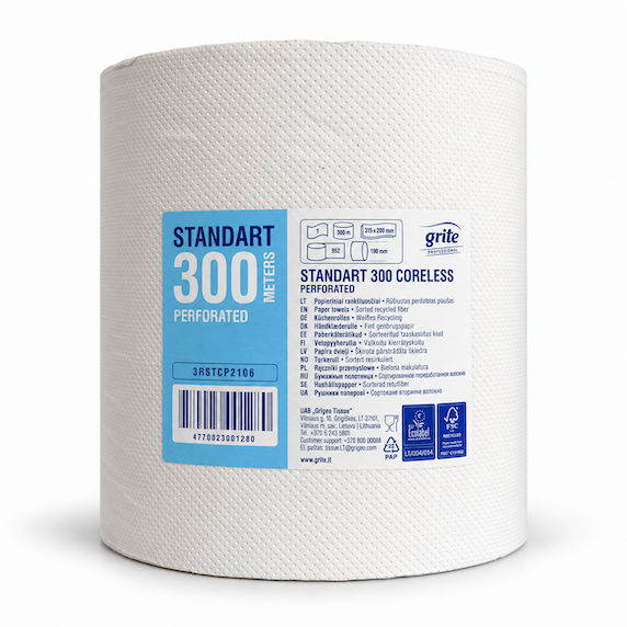 Popieriniai rankšluosčiai Grite Standart 300 coreless